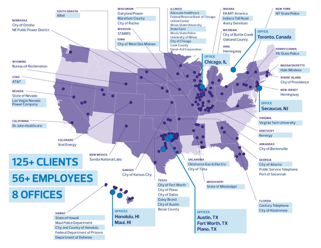 Scientel Solutions North America office locations map 